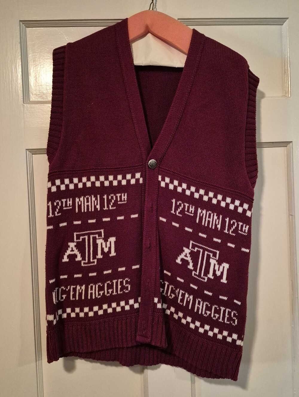Vested Interests Texas A&M Aggies Knit Sweater Vest Unisex Med Vintage 12th Man